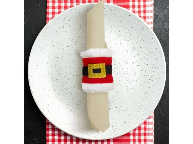 Vianočný prsteň na servítky - mikuláš - 8 x 8 cm - 2 ks / balenie