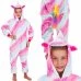 Plyšový overal Kigurumi - vzor jednorožec - 130-140 cm