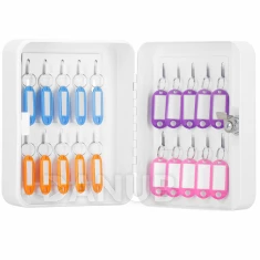 Skrinka na 20 kľúčov + kľúčenky - kov - biela