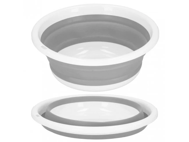 Skladacia nádoba silikónová - 9L - sivobiela