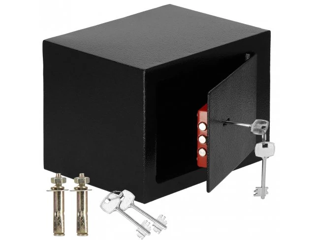 Domáci trezor na cennosti - kovový - 23 cm - čierny