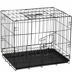 Chovateľská klietka pre zvieratá - skladacia - 50 x 42 x 34 cm - XS - čierna