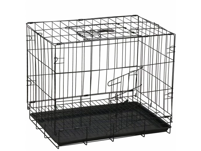Chovateľská klietka pre zvieratá - skladacia - 50 x 42 x 34 cm - XS - čierna