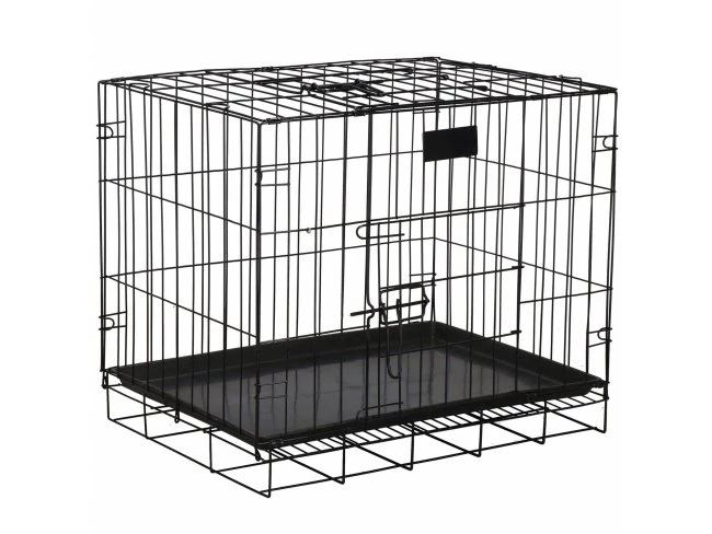 Chovateľská klietka pre zvieratá - skladacia - 60 x 50 x 42 cm - S - čierna