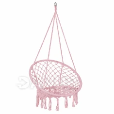 hojdacie kreslo s operadlom a so strapcami - 60x60x44cm - ružové