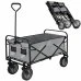 Skladací záhradný/turistický vozík - 80 kg - čierno-šedý