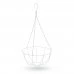 Zavesiteľný kovový košík - ku kvetináčom - 25 cm - biely