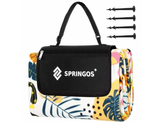 Pikniková deka - 200x200 cm - zelené listy