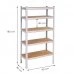 Kovový regál s 5 policami - 180x90x30cm 