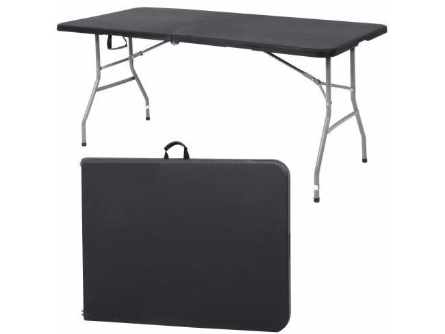 Záhradný cateringový stôl skladací - 180cm - čierny