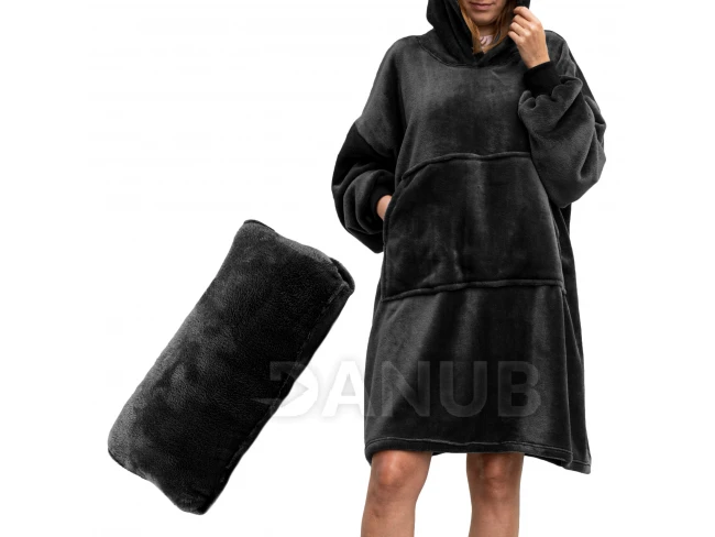 Bluzair - Mikinová deka - Čierna