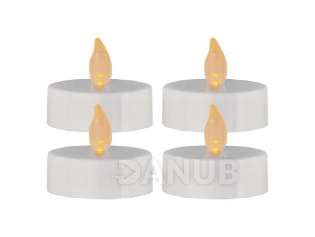 LED dekorácia – 4x čajová sviečka maxi, 4x CR2032, vnútorná, vintage