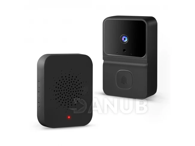 Sada smart videovrátnika - Wi-Fi,s akumulátorom - HD - čierna