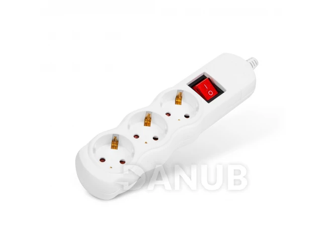 Predlžovačka s 3 zásuvkami - montovateľná, bez kábla - s vypínačom