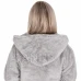 Dámsky plyšový župan Classic s kapucňou - L/XL - svetlosivý