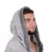 Pánsky plyšový župan s kapucňou - M/L - sivý