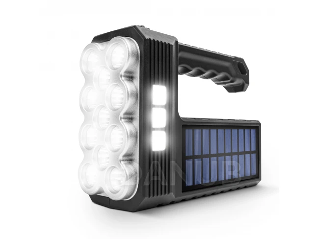 Solárna COB LED baterka - funkcia pracovnej lampy - 1200 mAh - MicroUSB - 1000 lumen - IP55