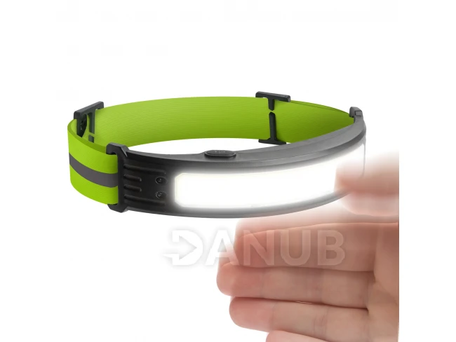 Čelovka s ovládaním gestami - červená/biela COB LED - 800 mAh akumulátor - IP54