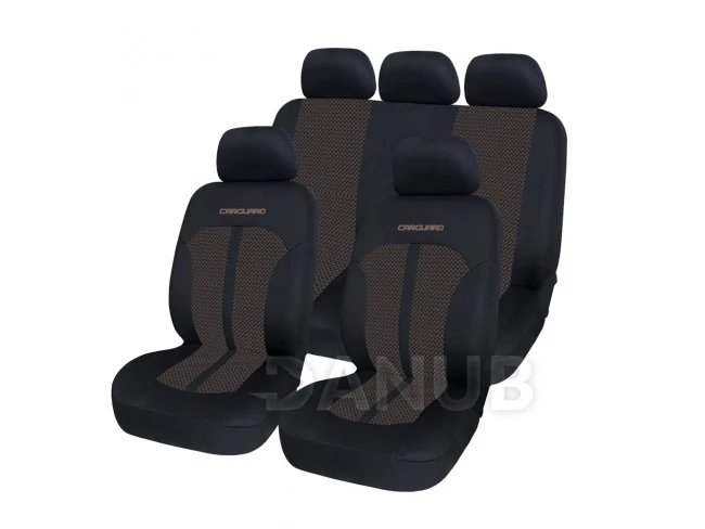 Sada poťahov na sedadlá - béžová / čierna - 11 ks - HSA010