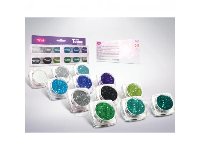 Sada trblietavého prášku - výber studených farieb