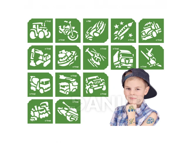 Sada šablón - vozidlá - 15 kusová