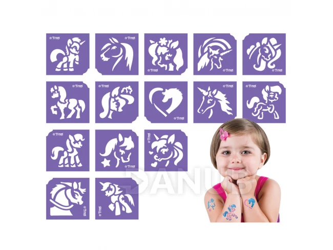 Sada šablón koní a jednorožcov - 15 kusová