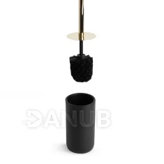 WC  kefa + držiak - matná čierna / zlatá 