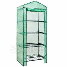Záhradný skleník - 4 police - fólia UV4 130g/m2 - 1,6x0,5x0,7 m - zelená