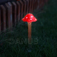 Zapichovací solárny hríb - 33,5 cm - 1 studená biela LED