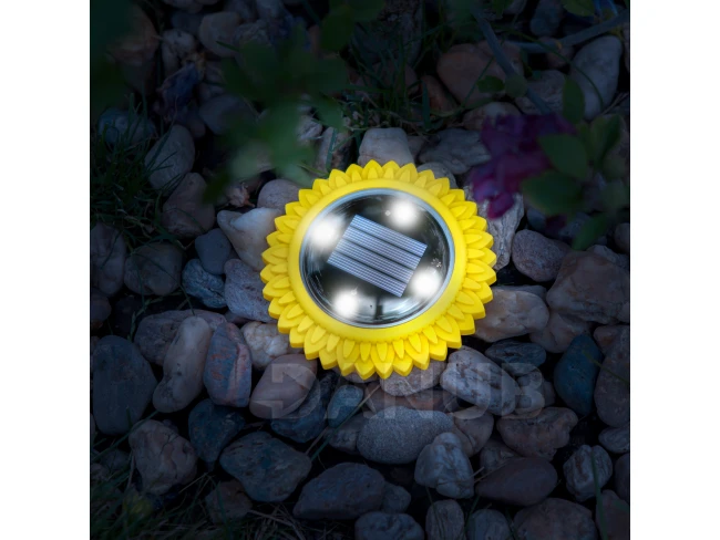 LED zapichovacia solárna lampa - žltá - studená biela LED - 11,5 x 2,3 cm