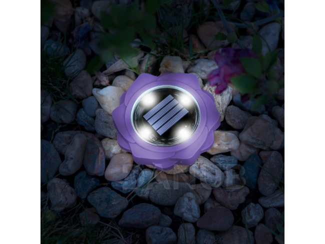 LED zapichovacia solárna lampa - fialoví - studená biela LED - 11,5 x 2,3 cm