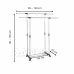 Vešiak na oblečenie - dvojitý - 85-150 cm na kolieskach - hliníkový - teleskopický
