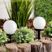 Solárna záhradná lampa LED ATRIS Drive-in - biela guľa - 10 cm - LUMILED