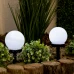 Solárna záhradná lampa LED ATRIS Drive-in - biela guľa - 10 cm - LUMILED