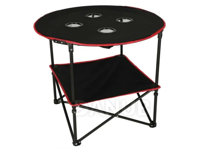 Cestovný záhradný turistický skladací stolík - čierny
