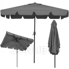 Záhradný slnečník - obdĺžnikový - nastaviteľný - 200x130cm - tmavosivý