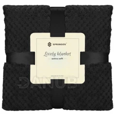 Obojstranná plyšová deka Warm - 200x220cm - čierna