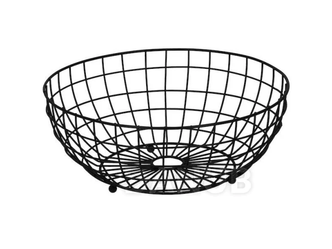 Košík na ovocie - kovový - 28x11 cm - čierny