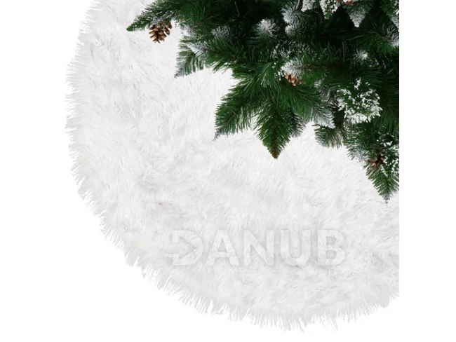 Koberček pod Vianočný stromček - 72cm - biela umelá kožušina