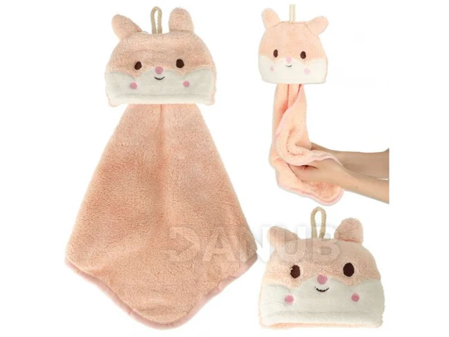 Detská detská osuška na ruky 42x25cm ružový králik