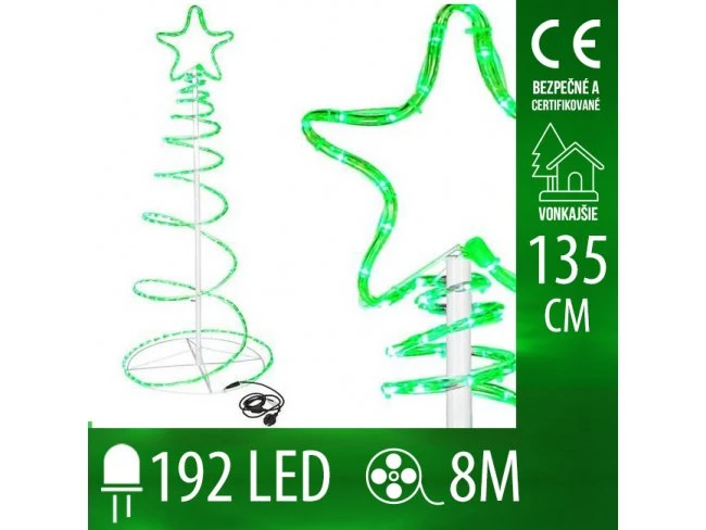 Led svetelný vianočný stromček vonkajší - 192 led - zelený