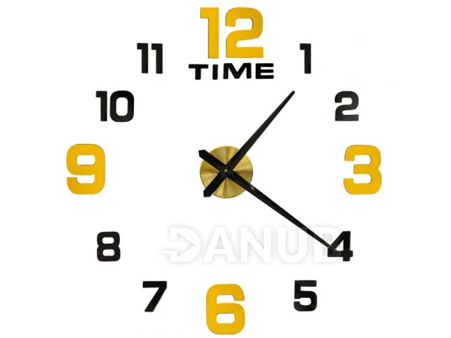 Nalepovacie nástenné hodiny - 100-120 cm - čierna zlatá