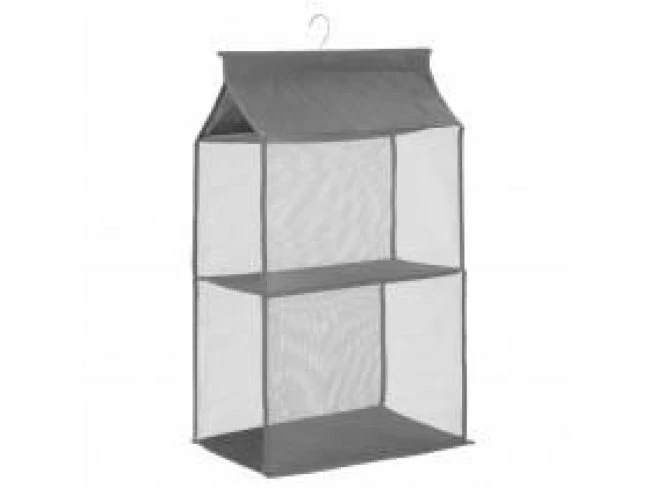 Závesný organizér do šatníka - 2 police - sivý