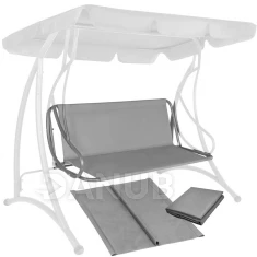 Sedadlo na záhradnú hojdačku - 130 x 100 cm - svetlosivé