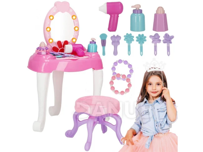 Detský kozmetický stolík s príslušenstvom 19ks