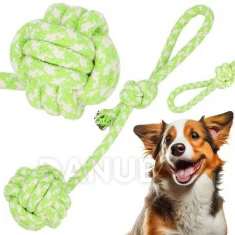 Hračka pre psa - lano s uzlom - zelené hryzátko 