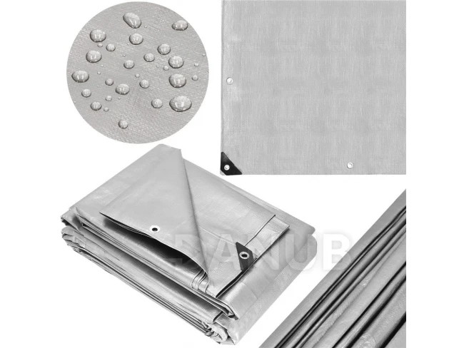 Hrubá ochranná plachta 4x8 m - 210g/m2 - sivá