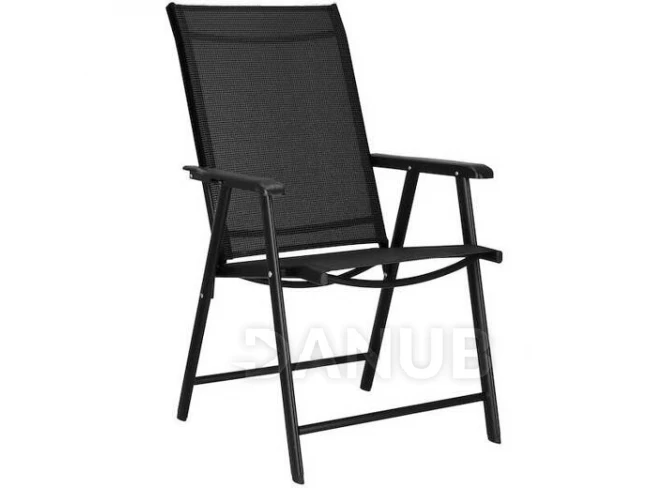 Skladacia záhradná stolička - čierna