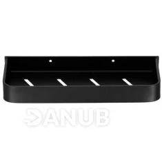 Kúpeľňová polica do sprchy - 30x12 cm - hliníková čierna matná