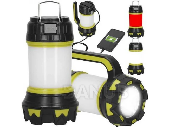 Multifunkčná kempingová LED baterka, 6 režimov svietenia, s funkciou powerbanky